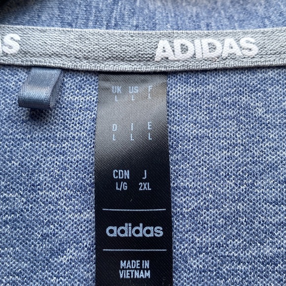 Mens Adidas Large Golf Polo. Heather Blue - Picture 2 of 4